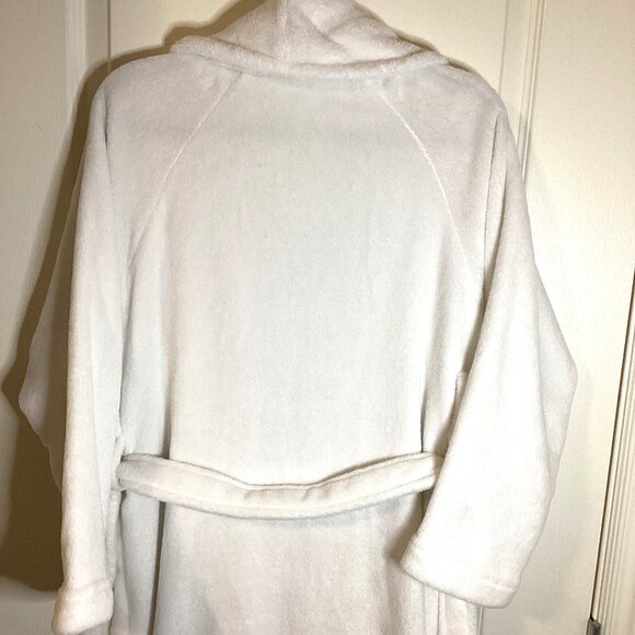 Pottery Barn Women's White Plush Bath Robe Bathrobe Size S - Picture 6 of 10